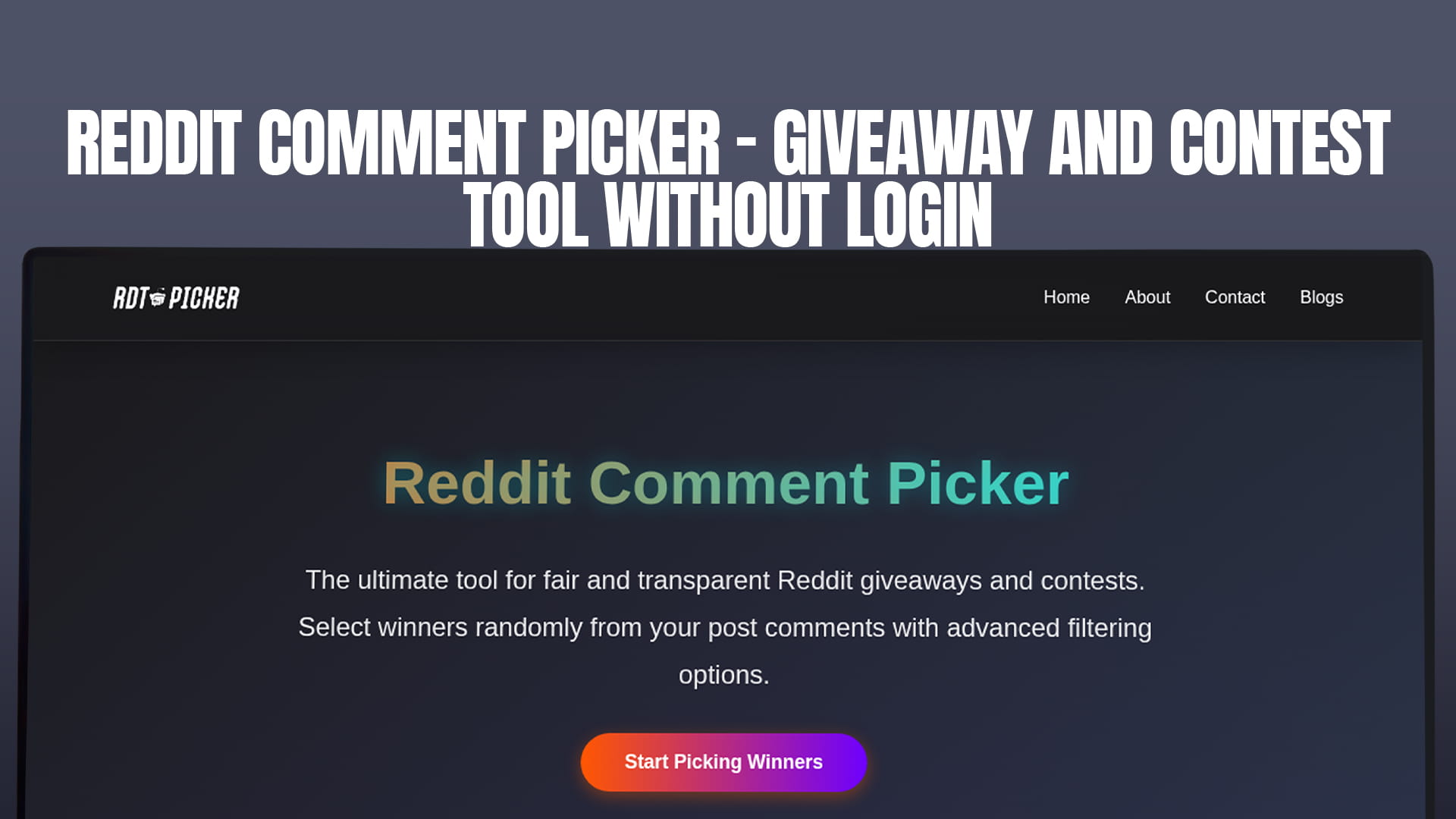 Reddit Comment Picker - Giveaway and Contest Tool Without Login