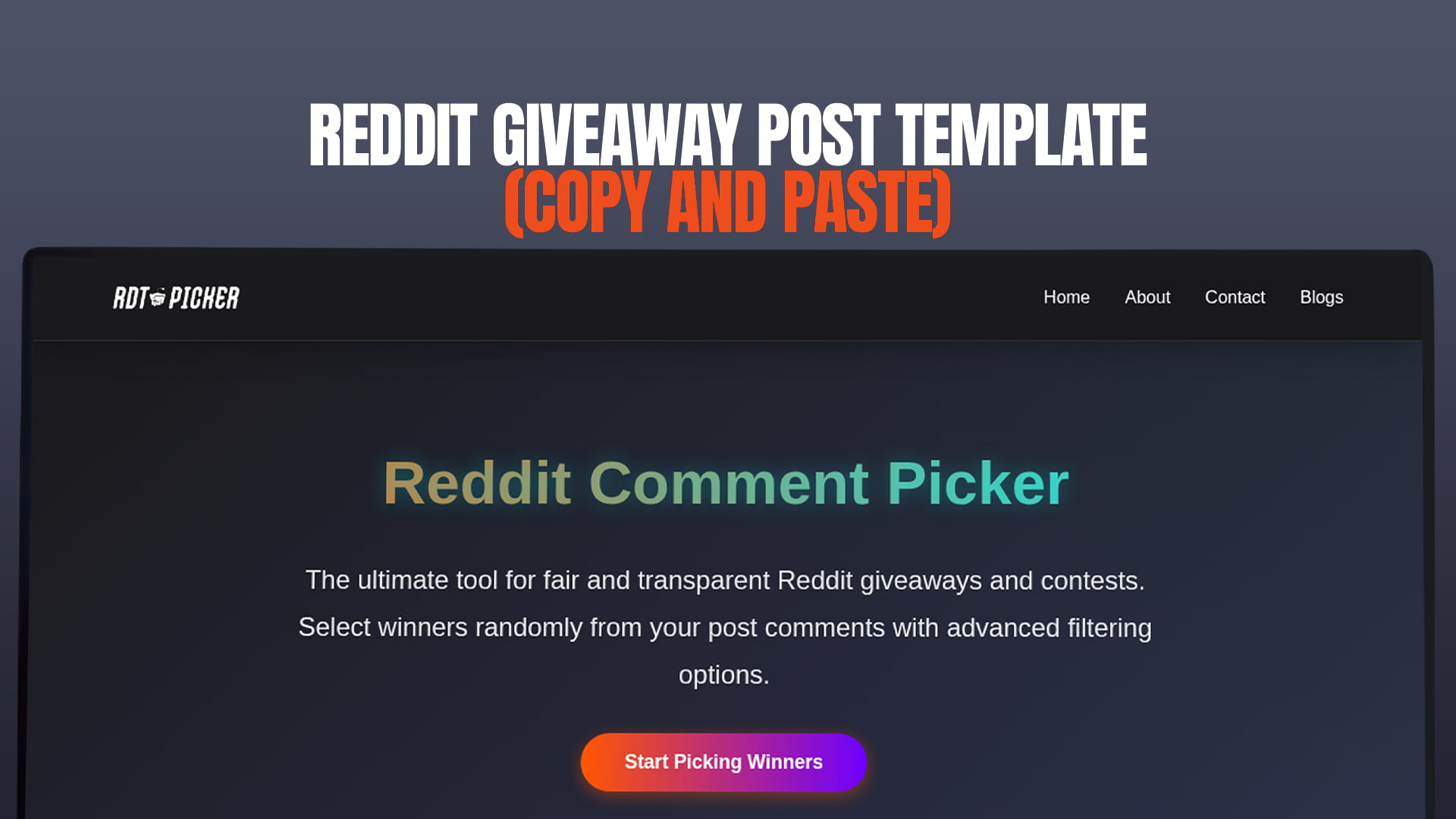 Reddit Giveaway Post Template (Copy and Paste)